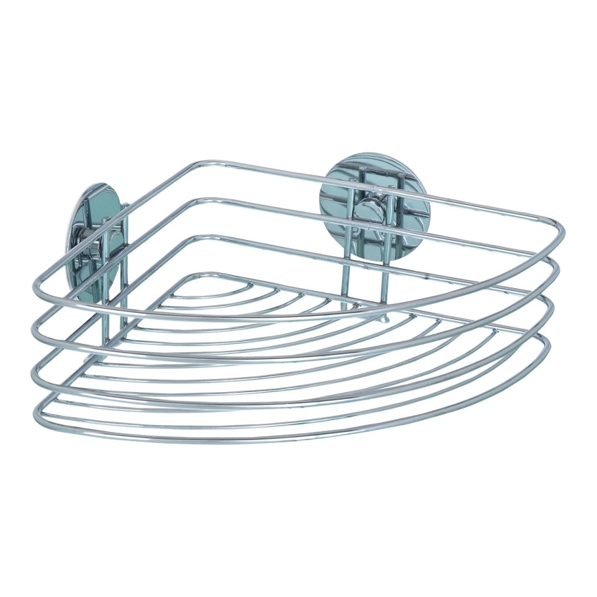 WENKO 18913100 - Prateleira TURBO-LOC REDONDA em aço, 26,5 x 20 cm, cromado brilhante