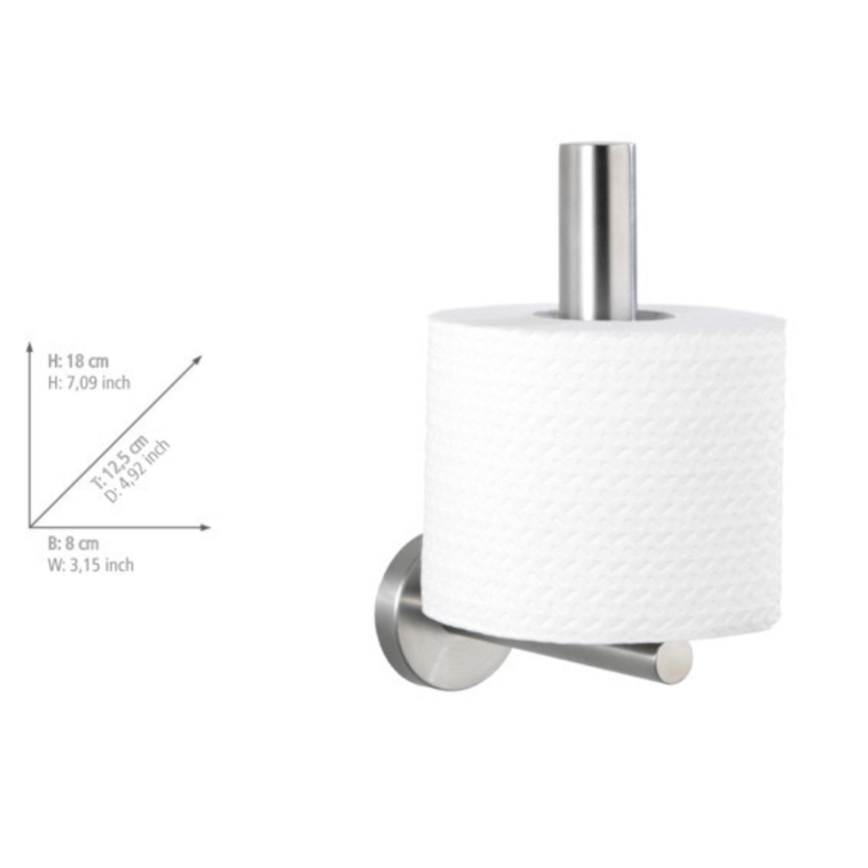 WENKO 19613100 - Suporte para papel higiénico BOSIO MATT 8x18 cm aço inoxidável/prateado