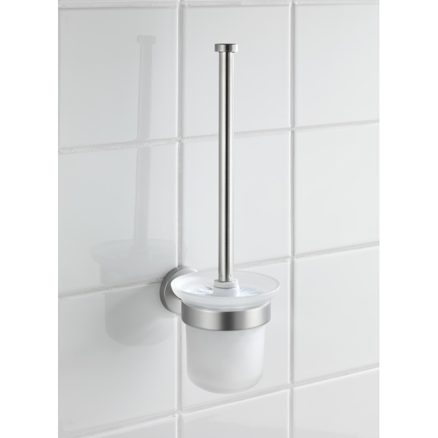 WENKO 19614100 - Escova de WC BOSIO MATT 10x14 cm aço inoxidável/prateado/acetinado