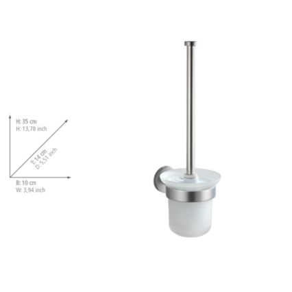 WENKO 19614100 - Escova de WC BOSIO MATT 10x14 cm aço inoxidável/prateado/acetinado