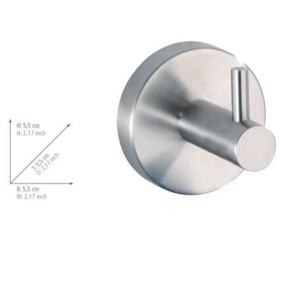 WENKO 19621100 - Gancho BOSIO MATT 5,5x5,5 cm aço inoxidável/prateado