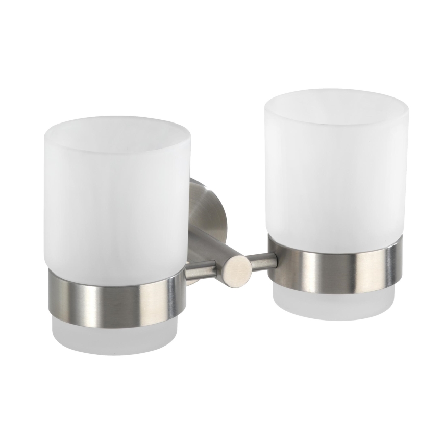WENKO 19638100 - Suporte para escovas de dentes BOSIO MATT 17,5x9,5 cm aço inoxidável/prateado