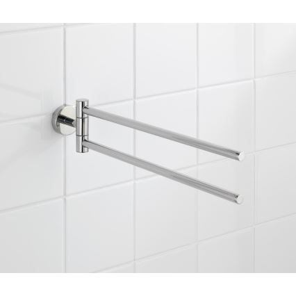 WENKO 20213100 - Suporte para toalhas BOSIO SHINE 43 x 9 cm, aço inoxidável/prateado