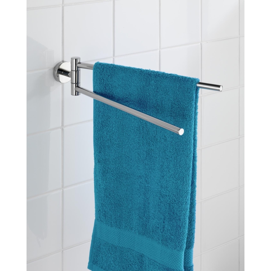 WENKO 20213100 - Suporte para toalhas BOSIO SHINE 43 x 9 cm, aço inoxidável/prateado