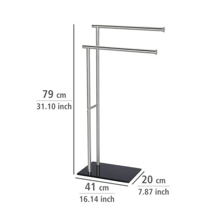 WENKO 20390100 - Suporte para toalhas LIMA 41x79 cm inox/satinado/preto