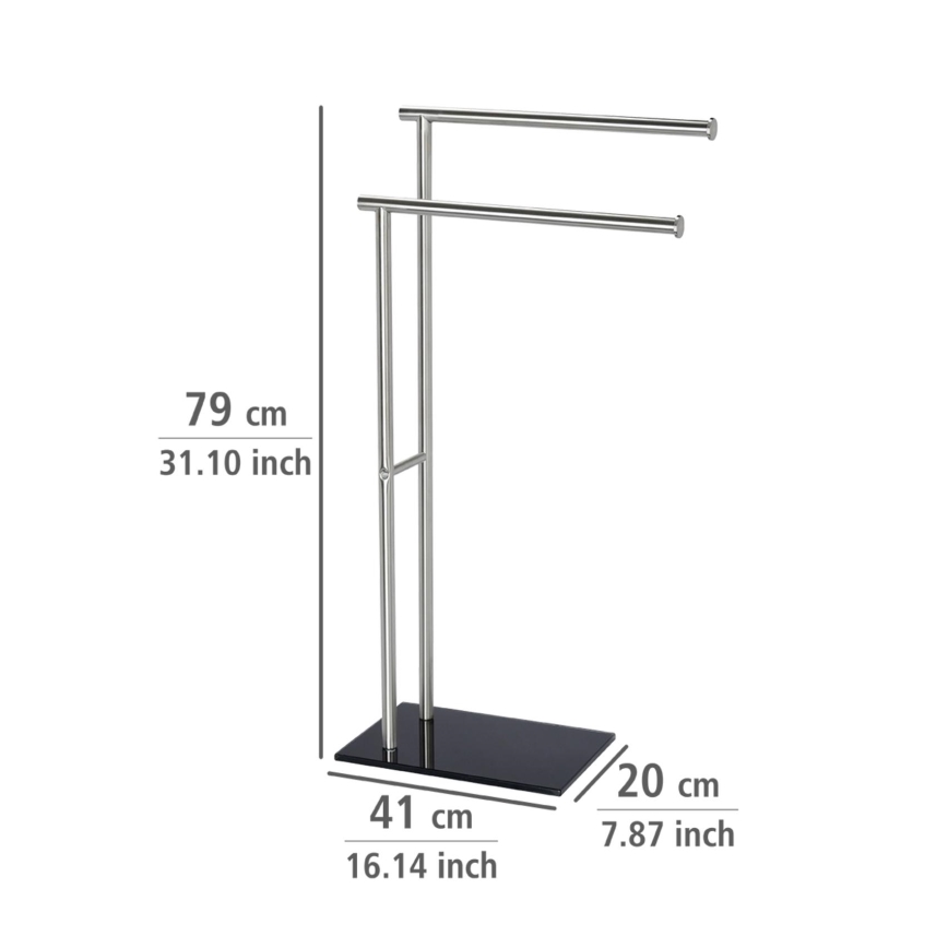 WENKO 20390100 - Suporte para toalhas LIMA 41x79 cm inox/satinado/preto