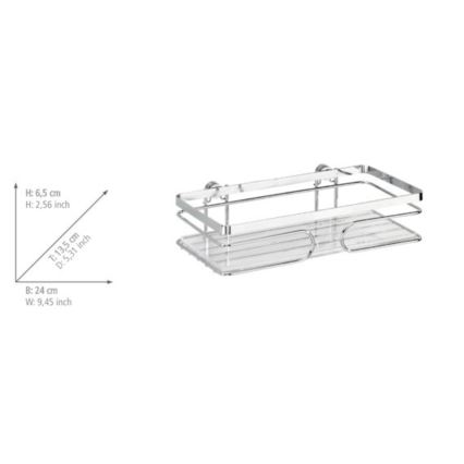 WENKO 20409100-Prateleira PREMIUM em Aço Inoxidável 24x13,5 cm inox/prateada