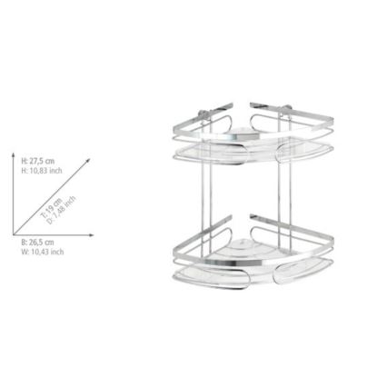 WENKO 20412100-Prateleira de canto PREMIUM AÇO INOXIDÁVEL 26,5x27,5 cm inox/prateado