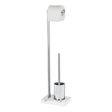 WENKO 20486100 - Escova de WC NOBLE 20x74 cm cromado/branco