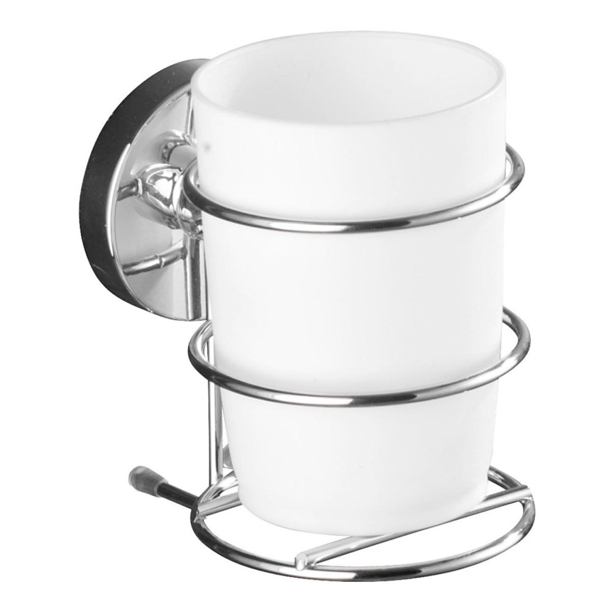 WENKO 20880100 - Copo VACUUM-LOC MILAZZO 7,5 x 11,5 cm, cromado brilhante/branco