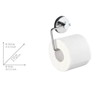 WENKO 20899100 - Suporte de papel higiénico VACUUM-LOC MILAZZO 13 x 10,5 cm, acabamento cromado brilhante