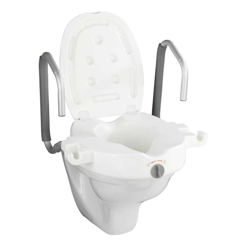 WENKO 20924100-Assento para sanita SECURA 55x47,5 cm branco/prateado