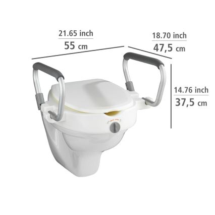 WENKO 20924100-Assento para sanita SECURA 55x47,5 cm branco/prateado