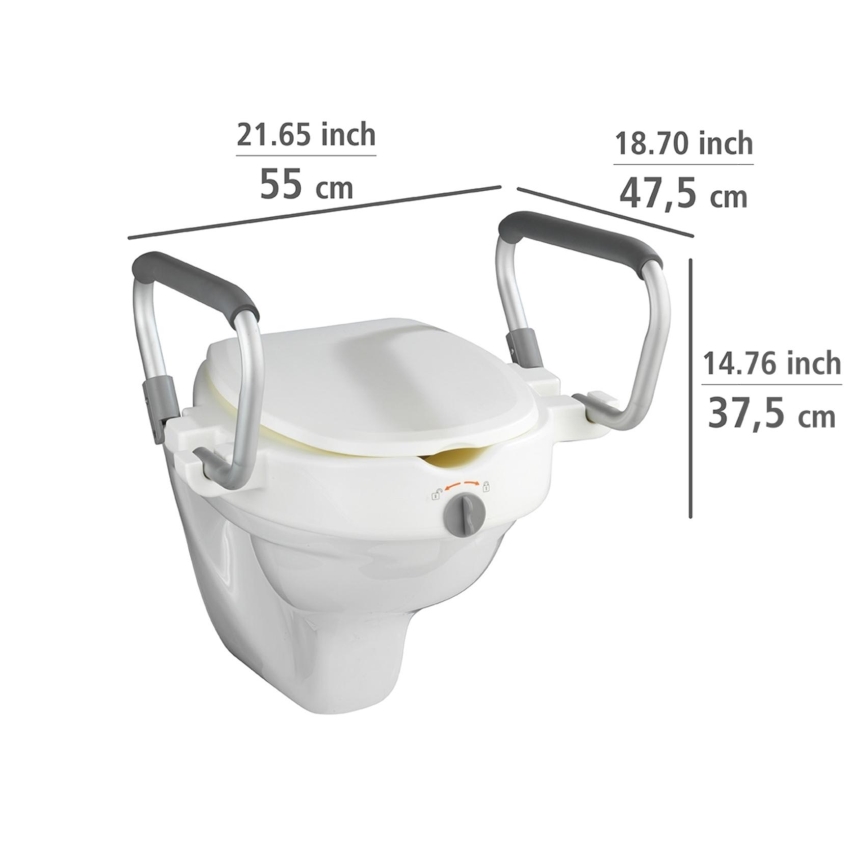 WENKO 20924100-Assento para sanita SECURA 55x47,5 cm branco/prateado