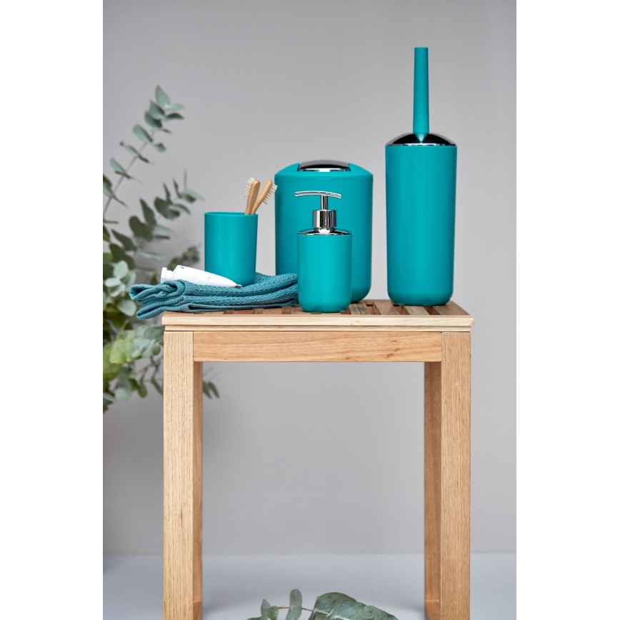 WENKO 21225100 - Escova WC BRASIL 10x37 cm turquesa/cromo brilhante