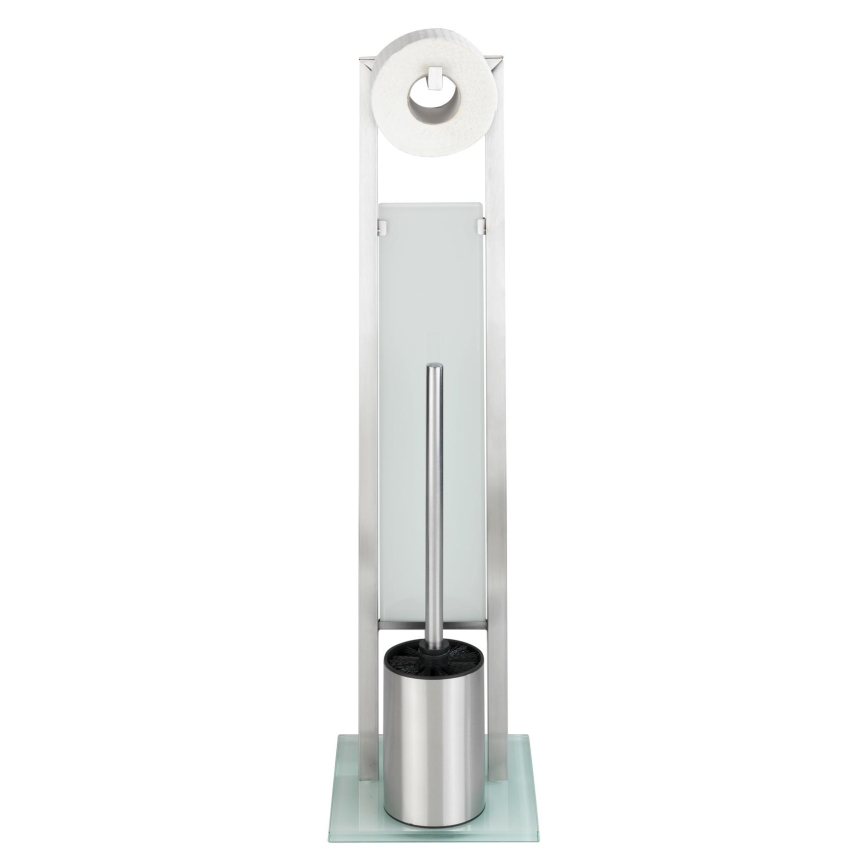 WENKO 21564100 - Escova de WC RIVALTA 18x70 cm inox/prateado/branco/preto