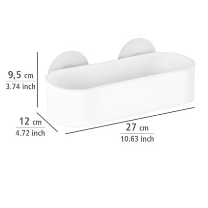 WENKO 21824100 - Prateleira OSIMO em plástico, 27 x 12 cm, branco/transparente