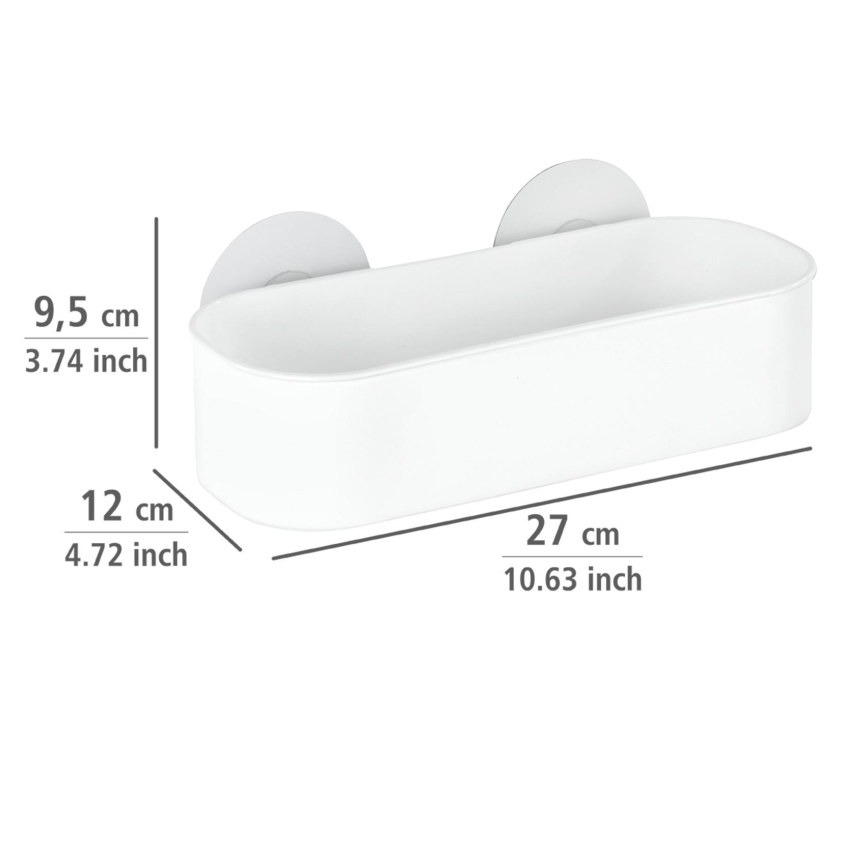 WENKO 21824100 - Prateleira OSIMO em plástico, 27 x 12 cm, branco/transparente