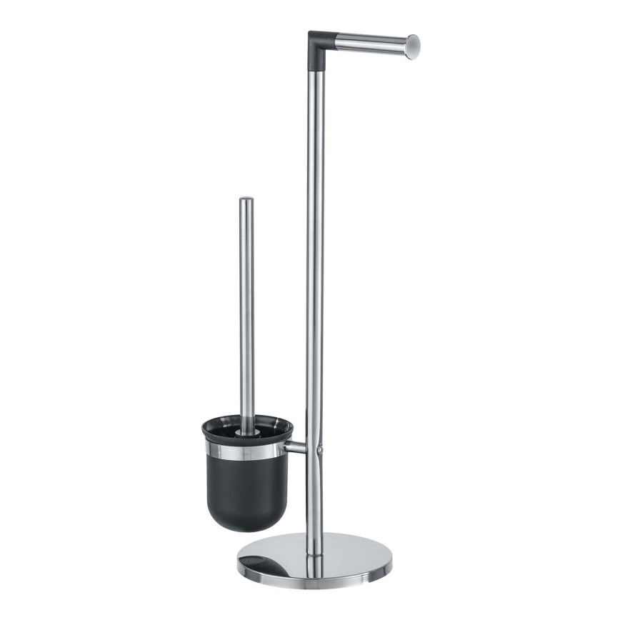 WENKO 21836800 - Escova de WC PARUS 25,5x57 cm aço inoxidável/prateado/preto