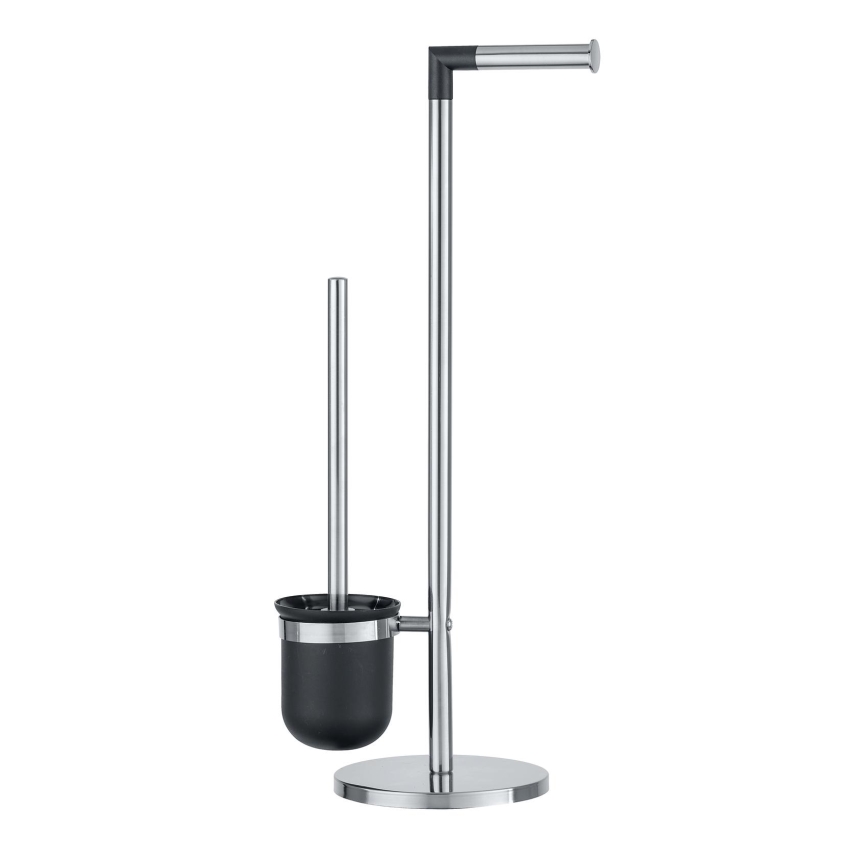 WENKO 21836800 - Escova de WC PARUS 25,5x57 cm aço inoxidável/prateado/preto