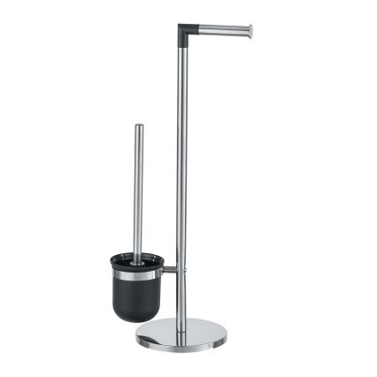WENKO 21836800 - Escova de WC PARUS 25,5x57 cm aço inoxidável/prateado/preto