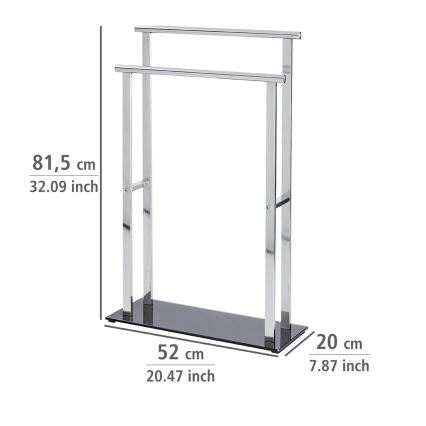 WENKO 22089100 – Cabideiro LAVA 52x81,5 cm aço inoxidável/prateado/preto