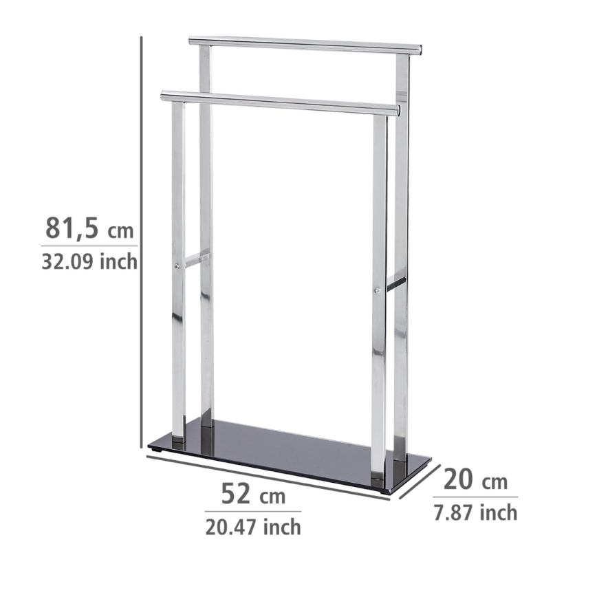 WENKO 22089100 – Cabideiro LAVA 52x81,5 cm aço inoxidável/prateado/preto