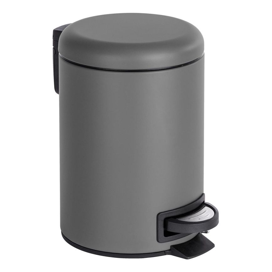 WENKO 22148100 - Lixeira LEMAN 17x25 cm cinzento/preto