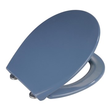 WENKO 22403100-WC Assento de sanita SAMOS 44,5x37,5 cm azul/prateado