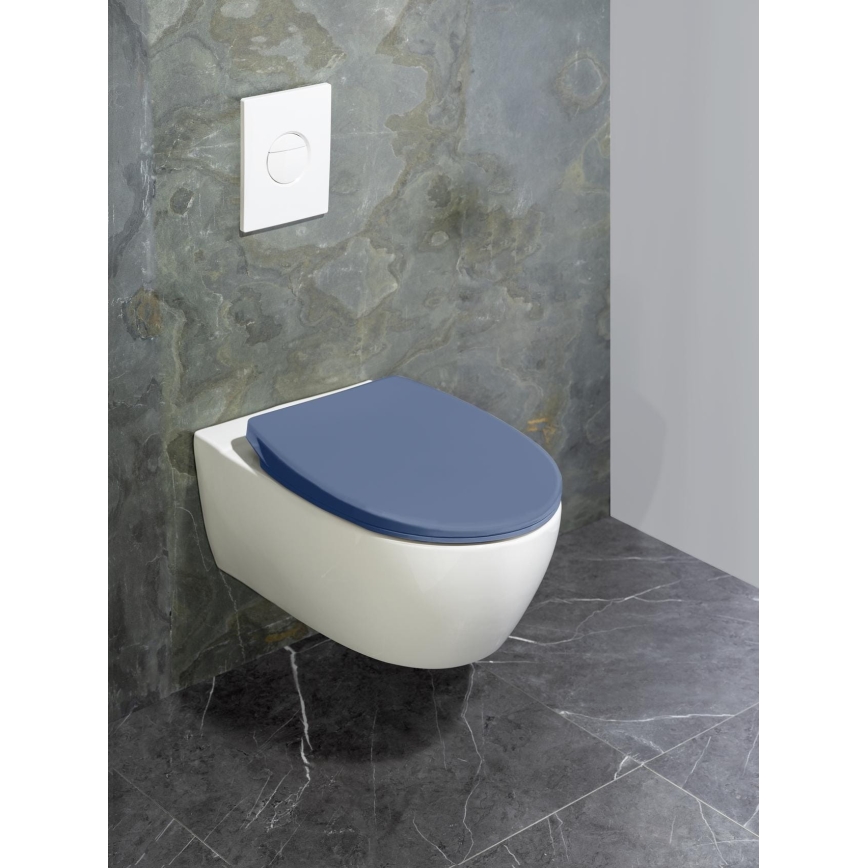 WENKO 22403100-WC Assento de sanita SAMOS 44,5x37,5 cm azul/prateado