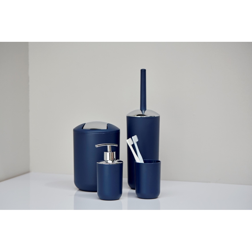 WENKO 22522100 - Escova de WC BRASIL 10x37 cm azul/cromado brilhante