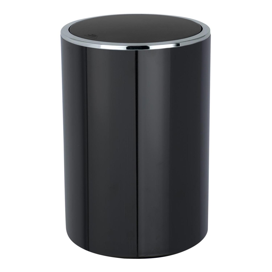 WENKO 22558100 - Cesto INCA 18,5x25,5 cm preto/cromado brilhante
