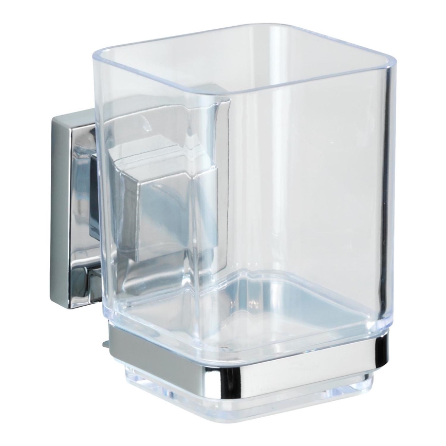 WENKO 22680100 -Copo VACUUM-LOC QUADRO ED 7,5x10 cm prateado/brilhante cromo/transparente