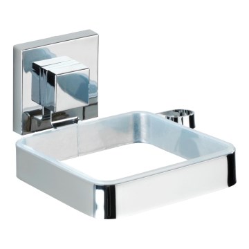 WENKO 22682100 -Suporte para secador de cabelo VACUUM-LOC QUADRO ED 13,5x14 cm prateado/cromado
