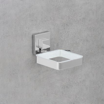 WENKO 22682100 -Suporte para secador de cabelo VACUUM-LOC QUADRO ED 13,5x14 cm prateado/cromado