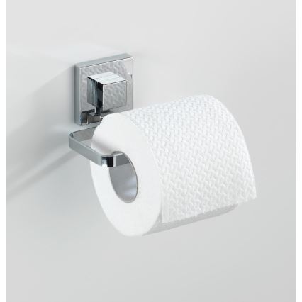 WENKO 22687100 - Suporte para rolo de papel higiénico VACUUM-LOC QUADRO ED 14x11 cm, cromado brilhante