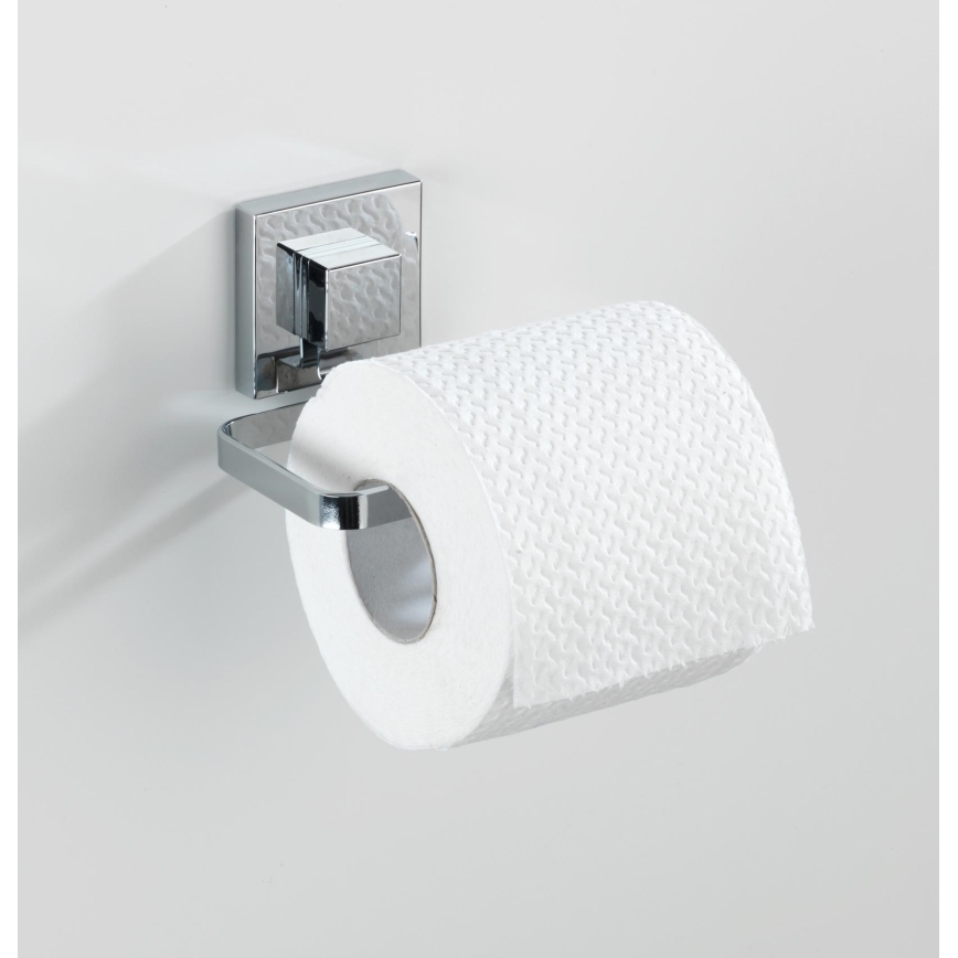 WENKO 22687100 - Suporte para rolo de papel higiénico VACUUM-LOC QUADRO ED 14x11 cm, cromado brilhante