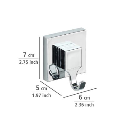 WENKO 22688100-Gancho VACUUM-LOC QUADRO ED 6x7 cm prateado/cromado brilhante