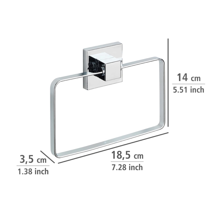 WENKO 22689100-Suporte para toalhas VACUUM-LOC QUADRO ED 18,5x14 cm prateado/cromado brilhante
