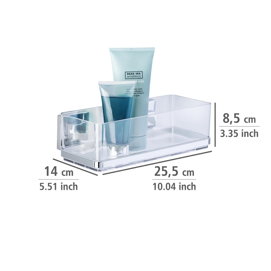 WENKO 22692100-Prateleira VACUUM-LOC QUADRO ED 25,5x14 cm prateada/transparente