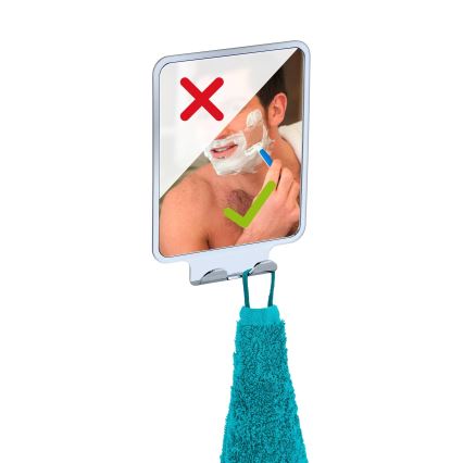 WENKO 22693100 - Espelho de maquilhagem VACUUM-LOC QUADRO ED 14x19,5 cm cromado brilhante