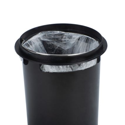 WENKO 22702100 - Cesto de lixo LEMAN 17x25 cm aço inoxidável/acetinado/preto