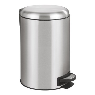 WENKO 22703100 - Lixeira LEMAN 25x38 cm aço inoxidável/acetinado/preto