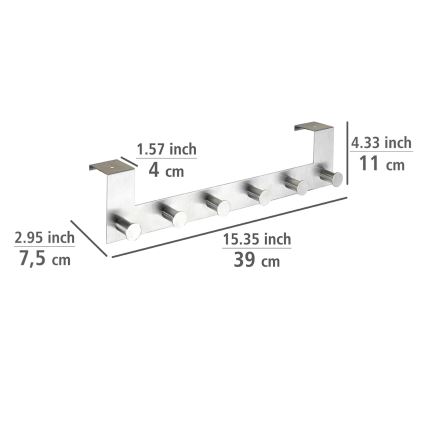 WENKO 22804100-Cabide CELANO 39x11 cm aço inoxidável/prateado
