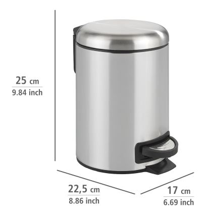 WENKO 22829100 - Cesto LEMAN 17x25 cm inox/satinado/preto