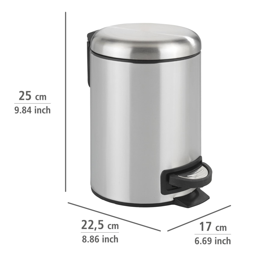 WENKO 22829100 - Cesto LEMAN 17x25 cm inox/satinado/preto