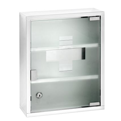 WENKO 22924100 - Armário de medicamentos 30x40 cm aço inoxidável/prateado