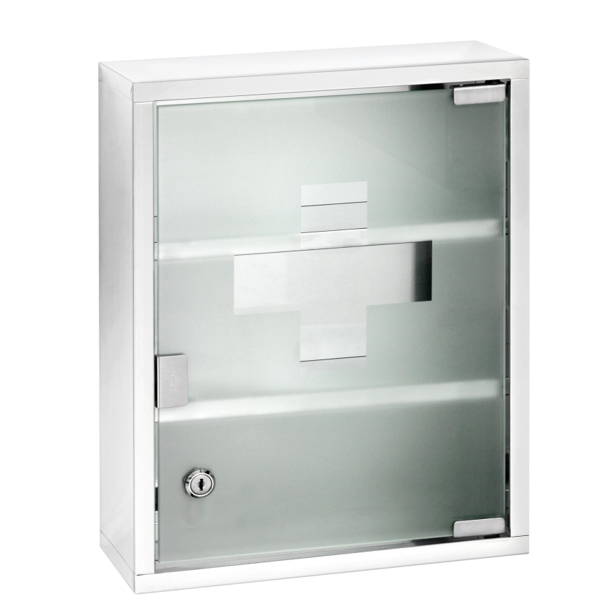 WENKO 22924100 - Armário de medicamentos 30x40 cm aço inoxidável/prateado