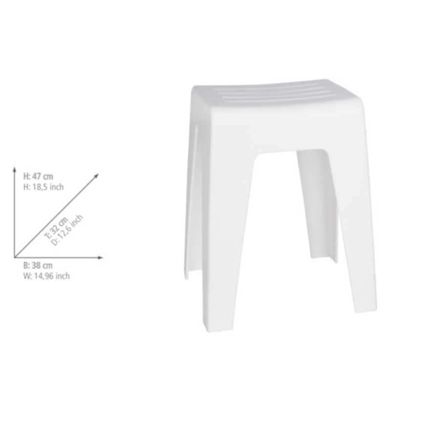 WENKO 22943100 - Banqueta KUMBA 38x47 cm branca