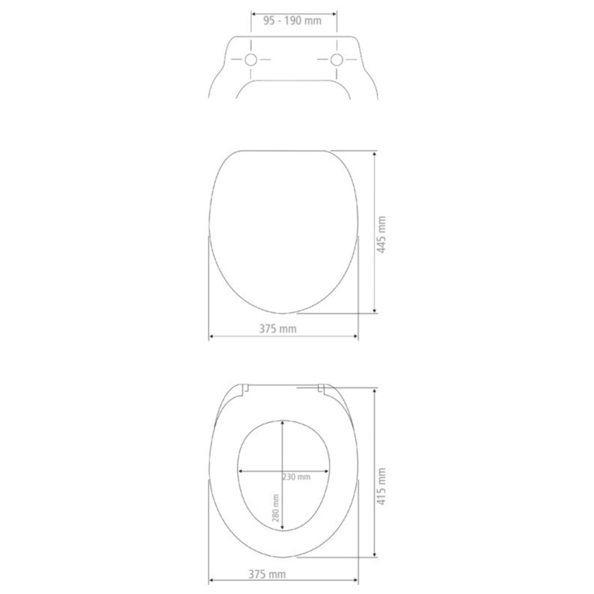 WENKO 22973100 - Assento de sanita DELOS 44,5 x 37,5 cm branco/prateado